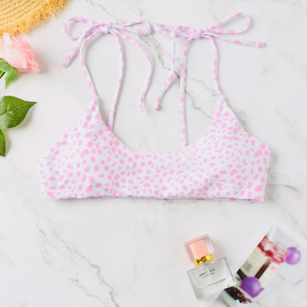 Dalmatian Tie Shoulder Bikini Top